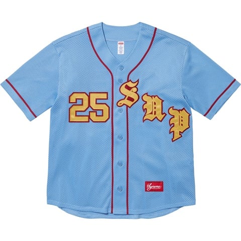 Supreme Old English Baseball Jersey - Light Blue