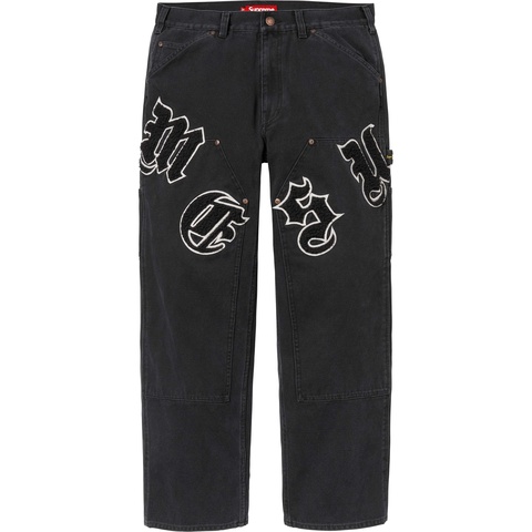 Supreme Old English Canvas Double Knee Painter Pant - Black