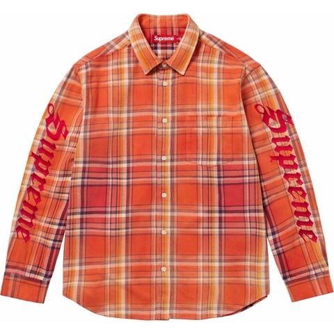 Supreme Old English Plaid Flannel Shirt - Orange