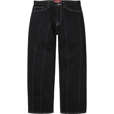 Supreme Paneled Stripe Baggy Jean - Black