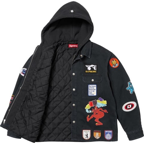 Patches Hooded Zip Up Shirt - spring/summer 2025 - Supreme