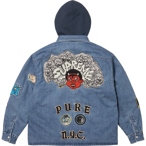 Patches Hooded Zip Up Shirt - spring/summer 2025 - Supreme