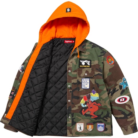 Patches Hooded Zip Up Shirt - spring/summer 2025 - Supreme