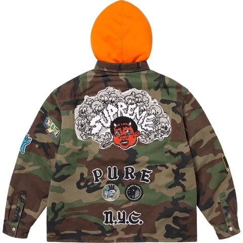 Patches Hooded Zip Up Shirt - spring/summer 2025 - Supreme