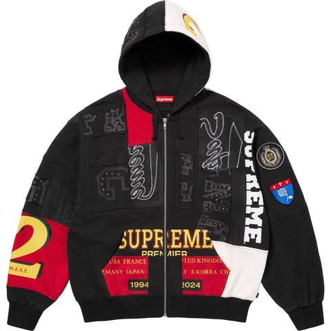 Patchwork Zip Up Hooded Sweatshirt - Supreme
