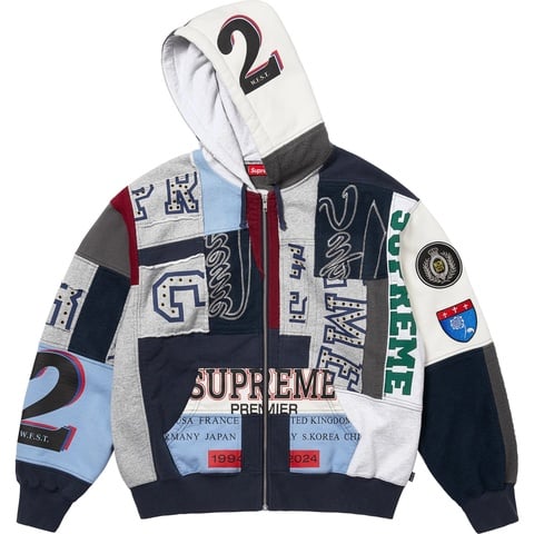 Patchwork Zip Up Hooded Sweatshirt - Supreme
