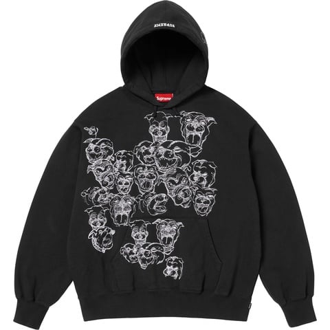 Supreme Pitbulls Embroidered Hooded Sweatshirt - Black