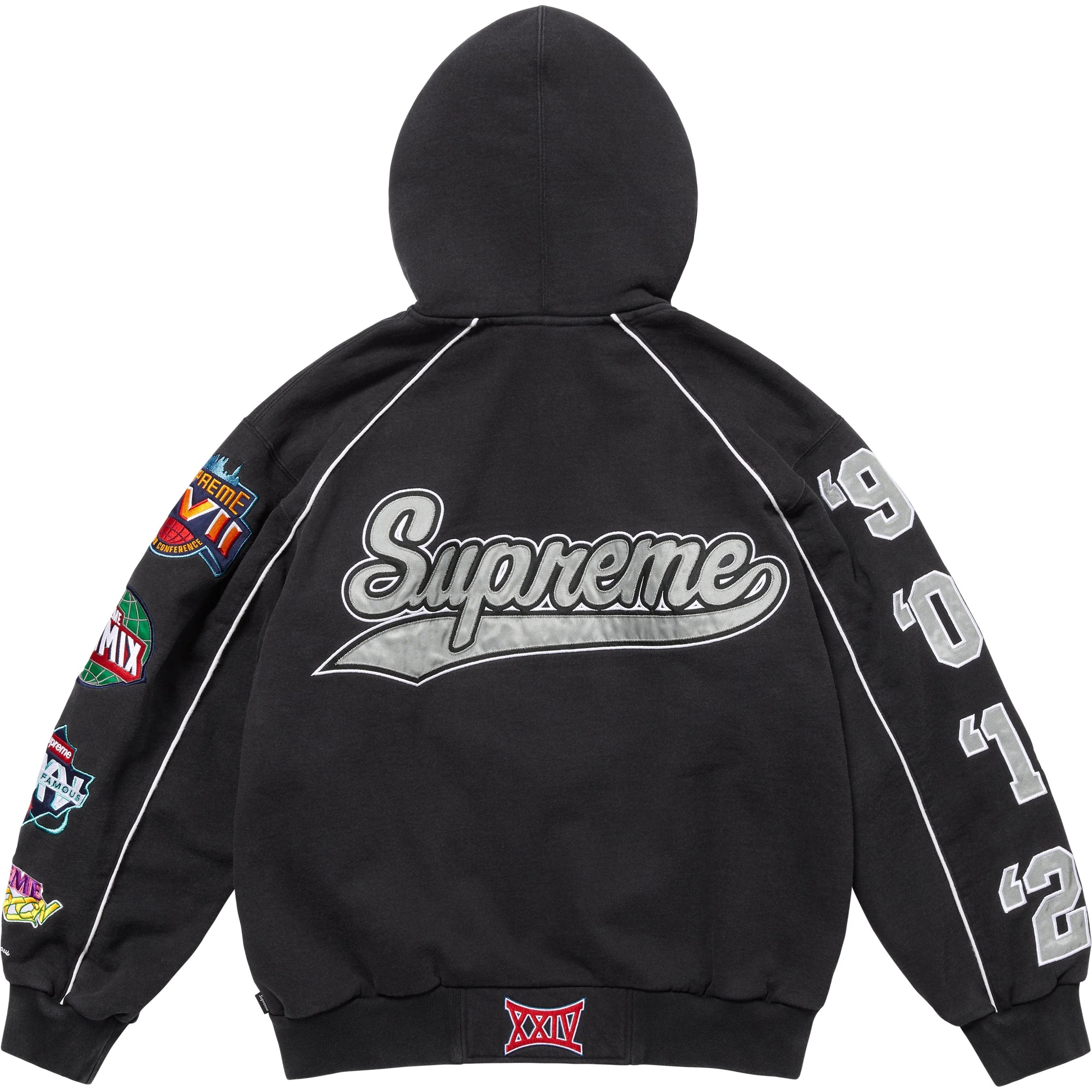 Supreme Playoffs Zip Up Hooded Sweatshirt (SS25) - Black - $198