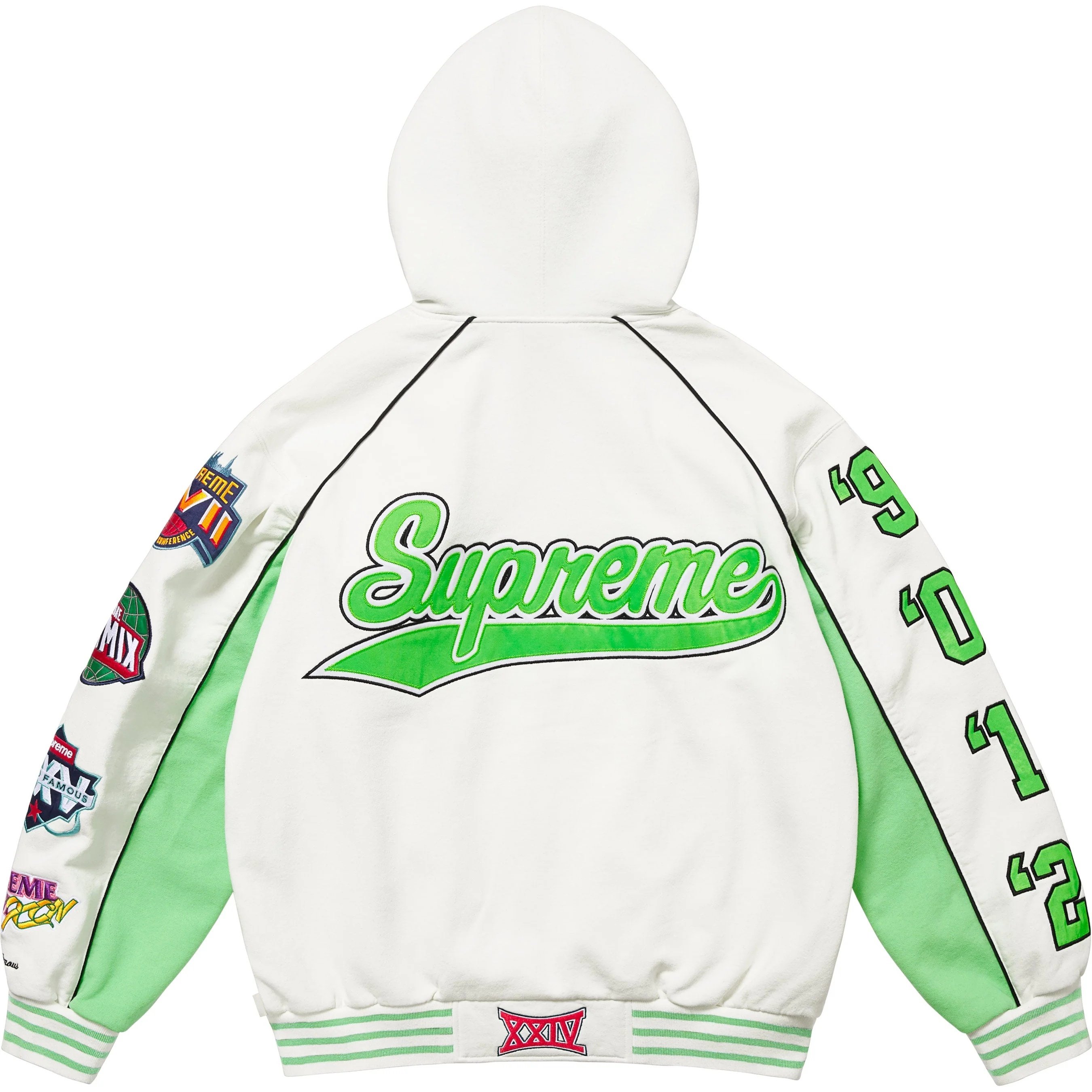 Supreme Playoffs Zip Up Hooded Sweatshirt (SS25) - White - $198
