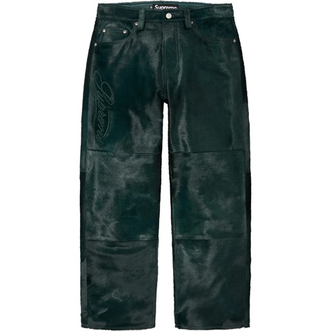 Supreme Ponyhair Loose Fit 5-Pocket Jean - Green