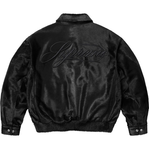 Supreme Ponyhair Varsity Jacket - Black