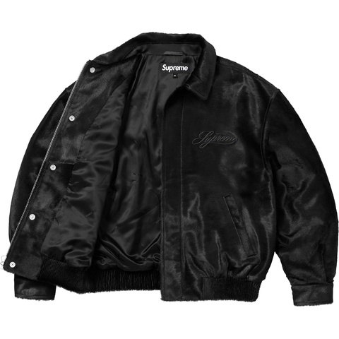 Supreme Ponyhair Varsity Jacket - Black