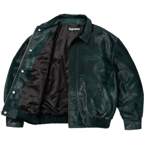 Supreme Ponyhair Varsity Jacket - Green