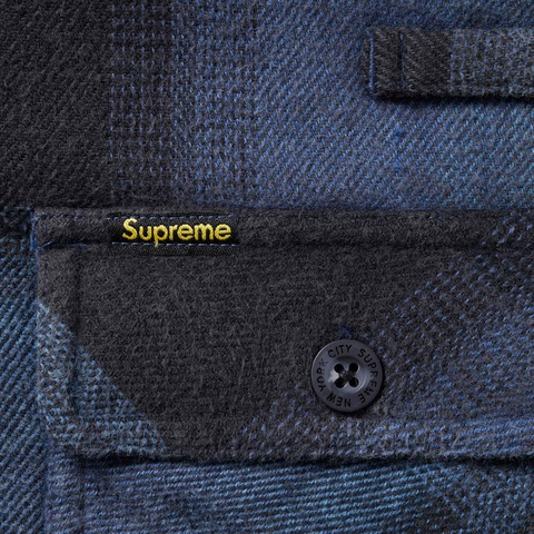 Supreme Quilted Lined Hooded Flannel Shirt - Blue Plaid