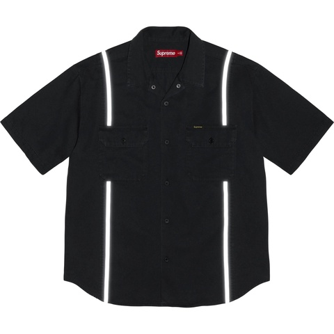 Supreme Reflective Stripe S/S Work Shirt - Black