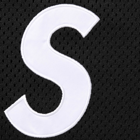 Supreme S Logo Baseball Henley - Black