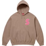 Supreme S Logo Hooded Sweatshirt (SS25) - Dusty Brown