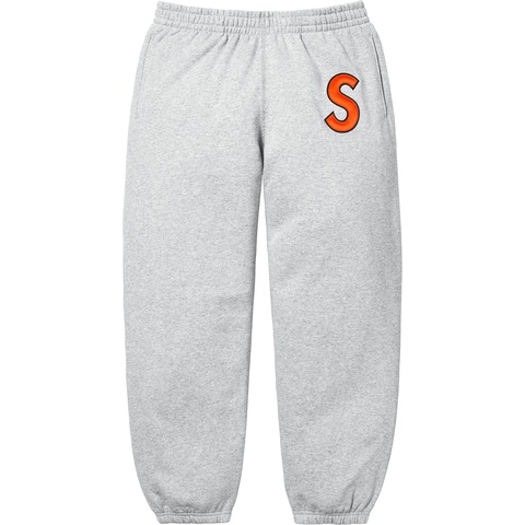 Supreme S Logo Sweatpant - Heather Grey