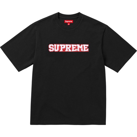Supreme Satin Appliqué S/S Top - Black