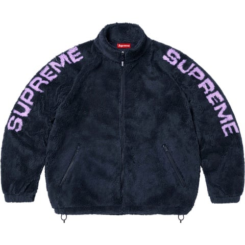 Supreme Shoulder Logo Fleece Jacket - Navy