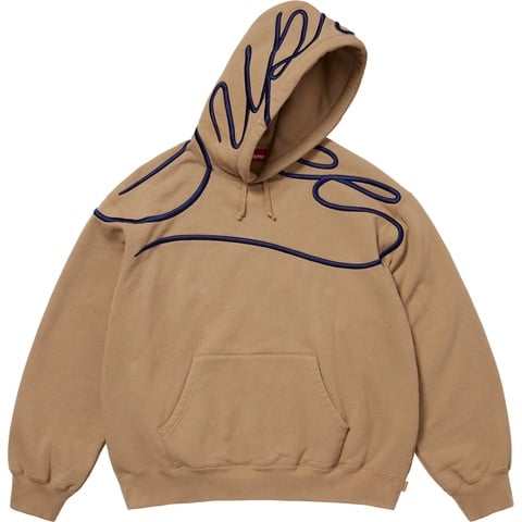 Supreme Shoulder Script Hooded Sweatshirt - Light Tan