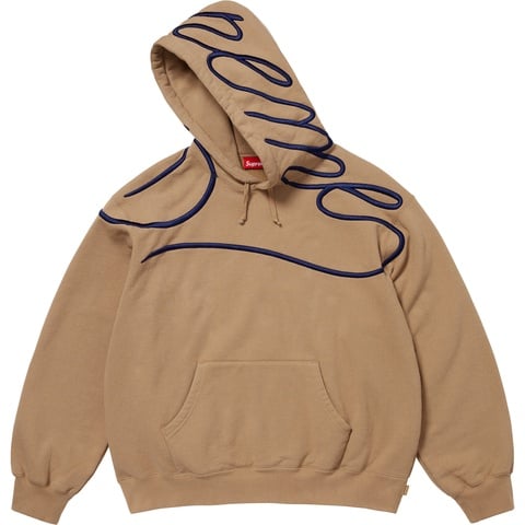Supreme Shoulder Script Hooded Sweatshirt - Light Tan