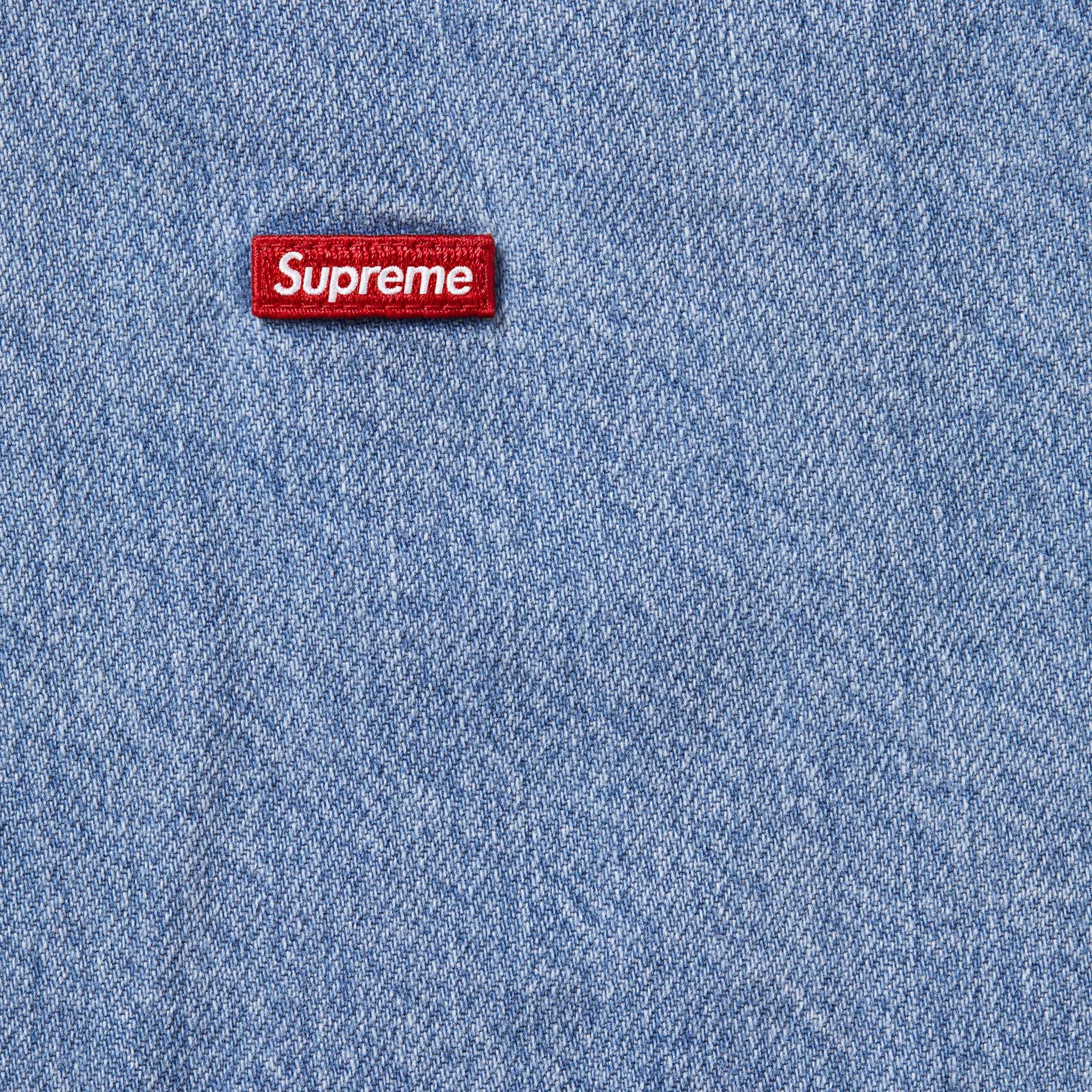 Supreme Small Box Denim Shirt (SS25) - Washed Indigo - $138