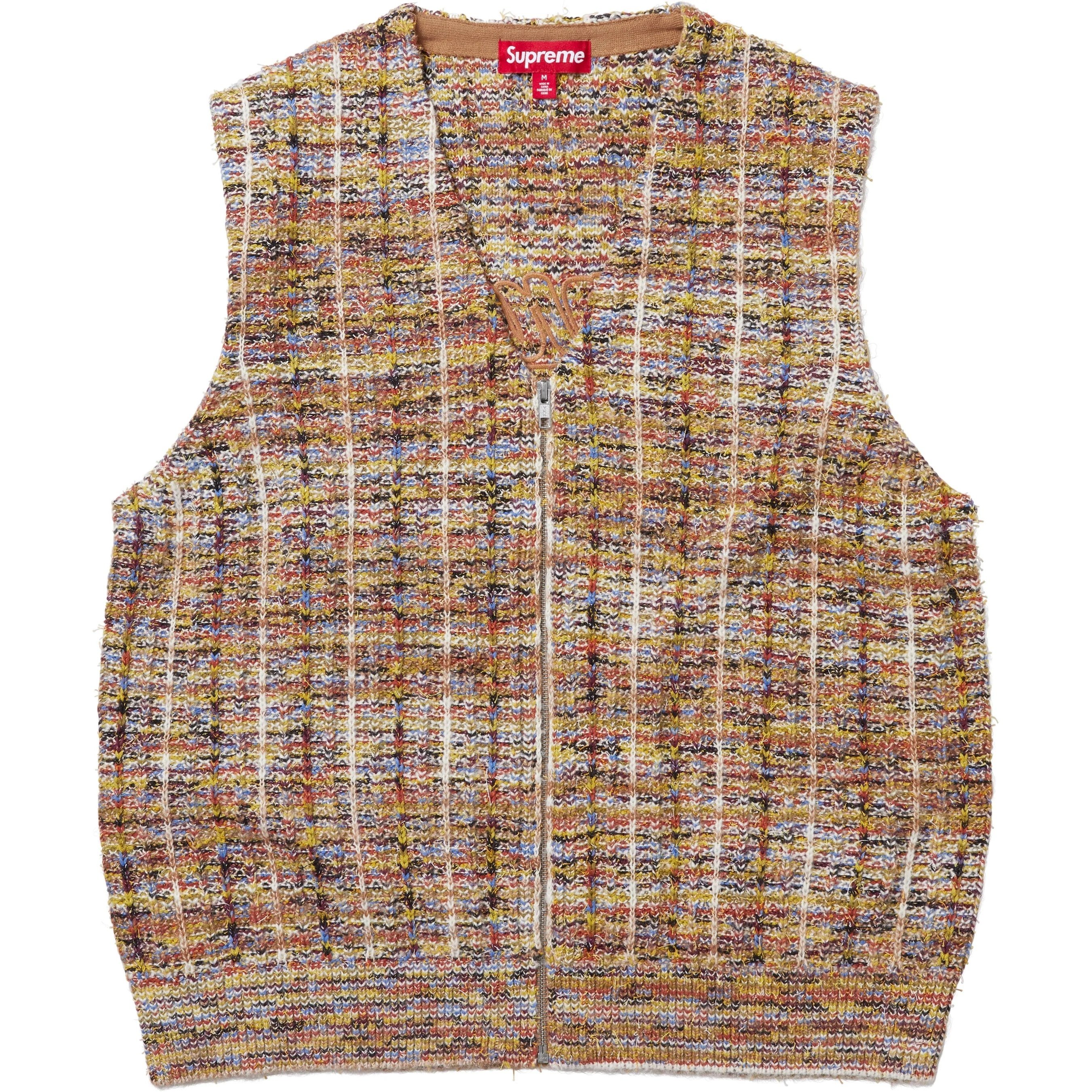 Supreme Speckled Zip Up Sweater Vest (SS25) - Tan - $168
