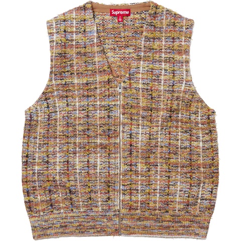 Supreme Speckled Zip Up Sweater Vest - Tan