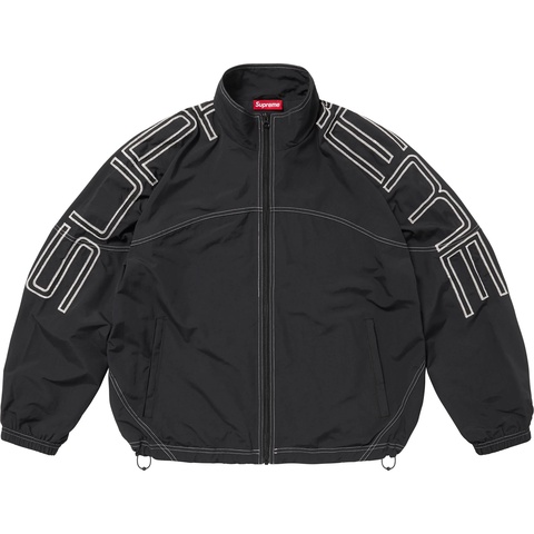 Supreme Spellout Embroidered Track Jacket - Black