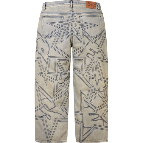 美品Supreme Stars Topstitch Baggy Jean 30 Stars Topstitch Baggy Jean - spring/summer 2025 - Supreme