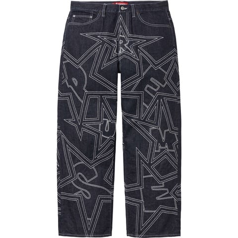 Supreme Stars Topstitch Baggy Jean - Indigo