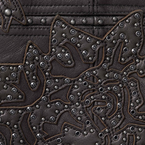 Supreme Studded Hooded Leather Jacket - Black