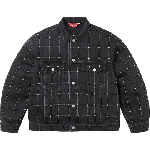 Supreme Studded Seam Denim Trucker Jacket - Black