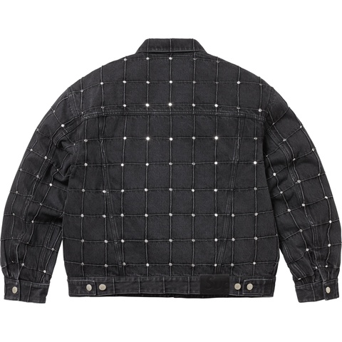 Supreme Studded Seam Denim Trucker Jacket - Black