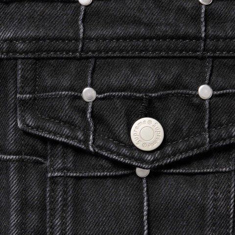 Supreme Studded Seam Denim Trucker Jacket - Black