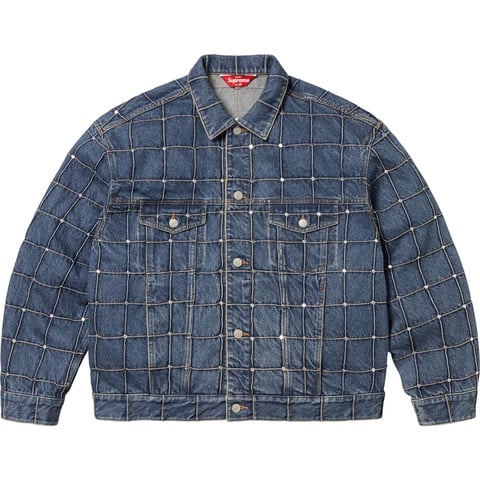 Studded Seam Denim Trucker Jacket - Supreme