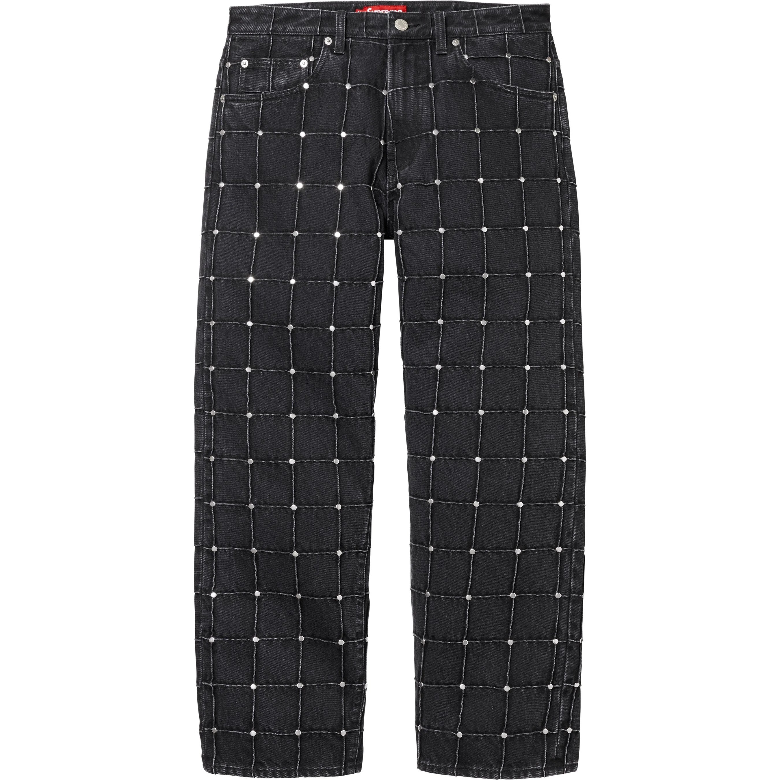 Supreme Studded Seam Loose Fit Jean (SS25) - Black - $368