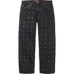 Supreme Studded Seam Loose Fit Jean (SS25) - Black