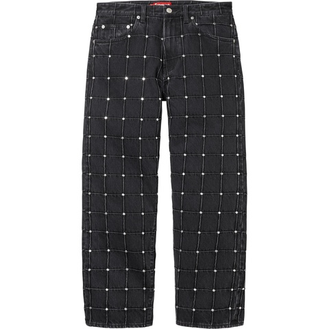 Supreme Studded Seam Loose Fit Jean - Black