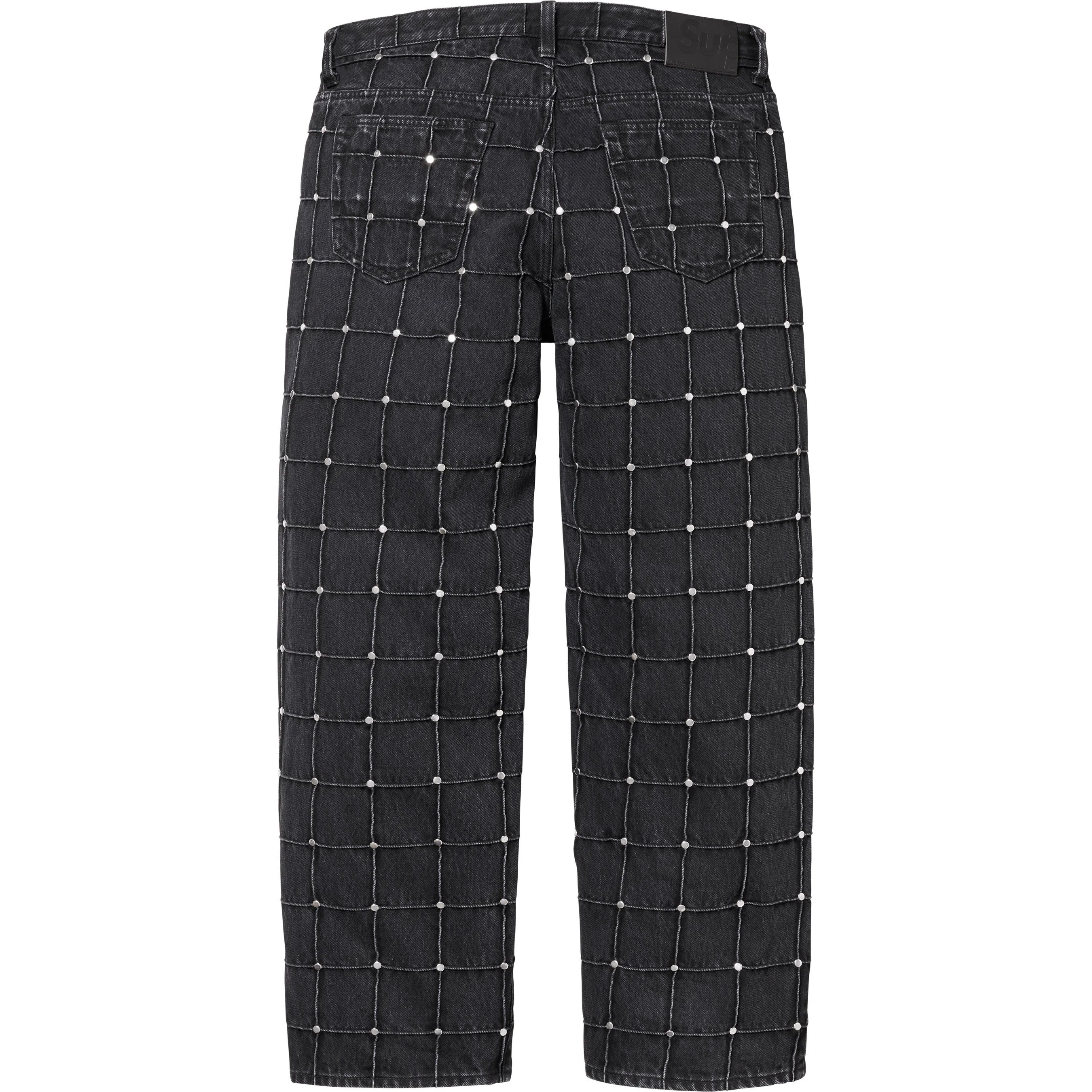 Supreme Studded Seam Loose Fit Jean (SS25) - Black - $368