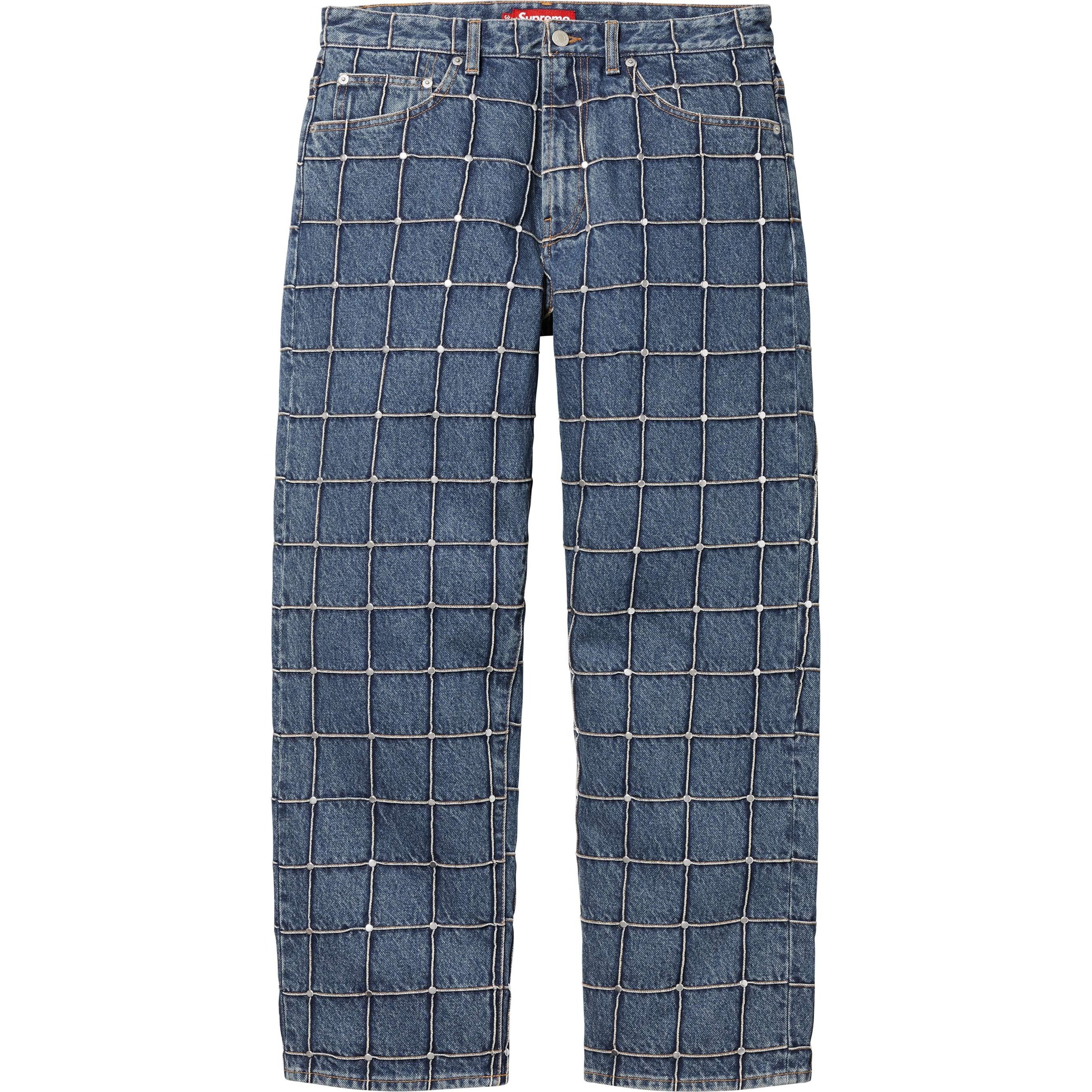 Supreme Studded Seam Loose Fit Jean (SS25) - Blue - $368