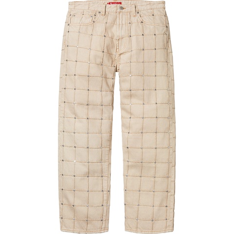 Supreme Studded Seam Loose Fit Jean - Natural