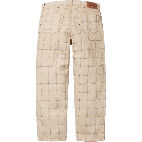 Supreme Studded Seam Loose Fit Jean - Natural