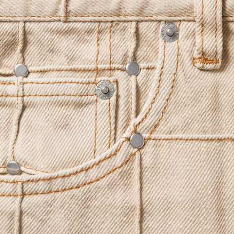 Supreme Studded Seam Loose Fit Jean - Natural
