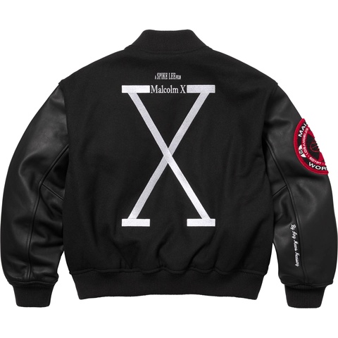 Supreme Supreme/40 Acres Malcolm X Varsity Jacket - Black