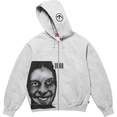 Supreme Supreme/Aphex Twin Zip Up Hooded Sweatshirt - Heather Grey