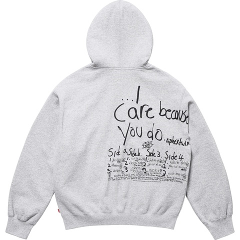 Supreme Supreme/Aphex Twin Zip Up Hooded Sweatshirt - Heather Grey