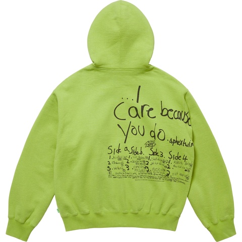 Supreme Supreme/Aphex Twin Zip Up Hooded Sweatshirt - Lime