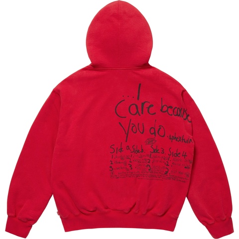 Supreme Supreme/Aphex Twin Zip Up Hooded Sweatshirt - Red